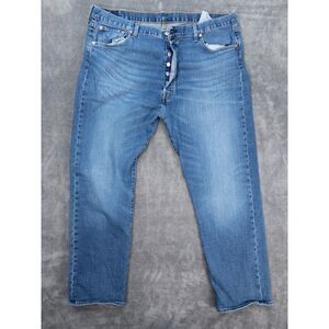 Levi’s 501 Jeans Mens 42x32 Button Fly Straight Leg Classic Blue Denim